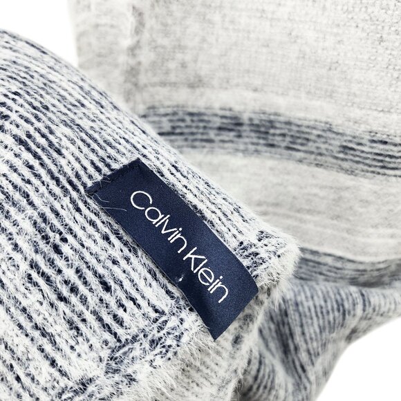 NEW Calvin‎ Klein Womens Infinity Loop Scarf 85% Nylon 15% Acrylic Blue & White - Picture 7 of 8